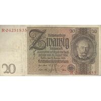 اسکناس 20 مارک 1929 جمهوری وایمار - تک - VF - آلمان