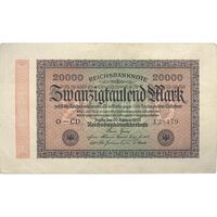 اسکناس 20000 مارک 1923 جمهوری وایمار - تک - VF - آلمان