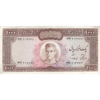 اسکناس 1000 ریال (آموزگار - سمیعی) نوشته سیاه - EF45 - محمد رضا شاه