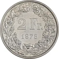سکه 2 فرانک 1978 دولت فدرال - EF45 - سوئیس