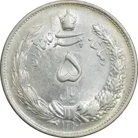 سکه 5 ریال 1310 - MS63 - رضا شاه