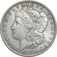 سکه یک دلار 1886 مورگان - AU50 - آمریکا