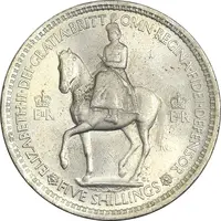 سکه 5 شیلینگ 1953 الیزابت دوم - UNC - انگلستان