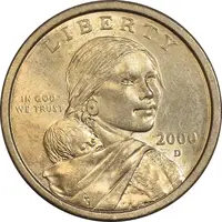 سکه یک دلار 2000D ساکاگاوا (دختر سرخپوست) - MS61 - آمریکا