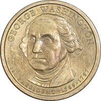 سکه یک دلار 2007D ریاست جمهوری جرج واشنگتن - AU58 - آمریکا