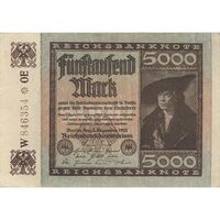 اسکناس 5000 مارک 1922 جمهوری وایمار - تک - EF - آلمان