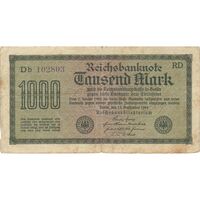 اسکناس 1000 مارک 1922 جمهوری وایمار - تک - F - آلمان