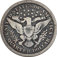 سکه کوارتر دلار 1895 باربر - VF30 - آمریکا
