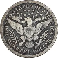 سکه کوارتر دلار 1895 باربر - VF30 - آمریکا