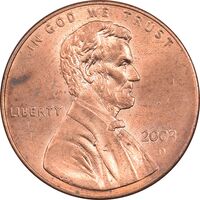 سکه 1 سنت 2003D لینکلن - MS63 - آمریکا
