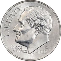 سکه 1 دایم 2002D روزولت - MS62 - آمریکا