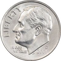 سکه 1 دایم 2001D روزولت - MS61 - آمریکا