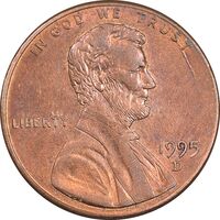 سکه 1 سنت 1995D لینکلن - AU50 - آمریکا