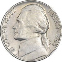 سکه 5 سنت 1964 جفرسون - EF40 - آمریکا