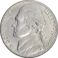 سکه 5 سنت 1994 جفرسون - EF40 - آمریکا