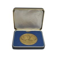 مدال برنز شاه و نیکسون - با جعبه فابریک - UNC - محمد رضا شاه