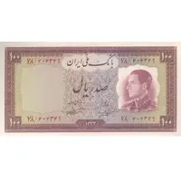 اسکناس 100 ریال 1333 - تک - UNC62 - محمد رضا شاه