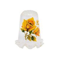 انگشتانه شیشه ای قدیمی با طرح گل  - کد 007063