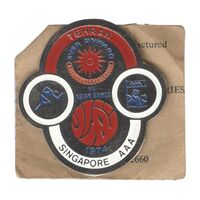 نشان  سوزنی بازی های آسیایی - سنگاپور - دو و میدانی - AU - محمد رضا شاه