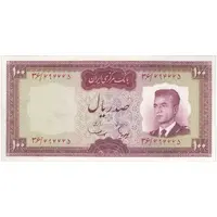 اسکناس 100 ریال (هویدا - سمیعی) - تک - EF45 - محمد رضا شاه