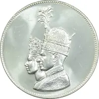 مدال نقره جشن تاجگذاری 1346 - MS65 - محمد رضا شاه