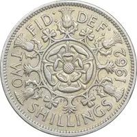 سکه 2 شیلینگ 1962 الیزابت دوم - EF45 - انگلستان
