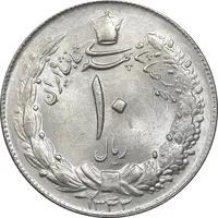 سکه 10 ریال 1343 - ضخیم - MS64 - محمد رضا شاه