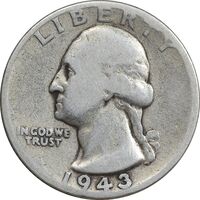 سکه کوارتر دلار 1943 واشنگتن - VF25 - آمریکا