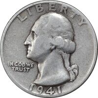 سکه کوارتر دلار 1941 واشنگتن - VF30 - آمریکا