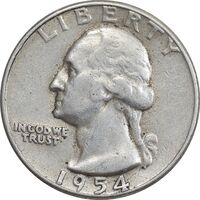 سکه کوارتر دلار 1954 واشنگتن - EF45 - آمریکا