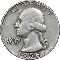 سکه کوارتر دلار 1956D واشنگتن - VF35 - آمریکا