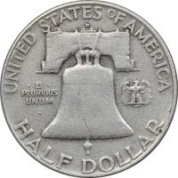 سکه نیم دلار 1954D فرانکلین - EF40 - آمریکا