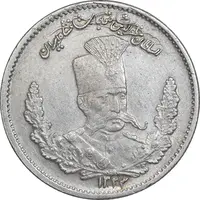 سکه 2000 دینار 1323 تصویری - AU55 - مظفرالدین شاه