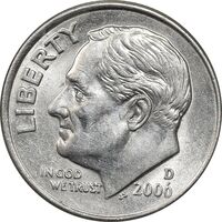 سکه 1 دایم 2006D روزولت - MS63 - آمریکا