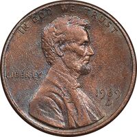 سکه 1 سنت 1989D لینکلن - AU58 - آمریکا