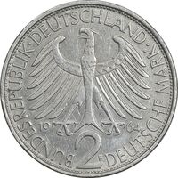 سکه 2 مارک 1964F جمهوری فدرال - ماکس پلانک - EF45 - آلمان