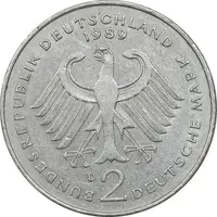 سکه 2 مارک 1979D جمهوری فدرال - EF45 - آلمان