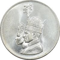 مدال نقره جشن تاجگذاری 1346 - MS63 - محمد رضا شاه