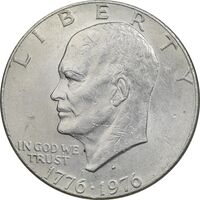 سکه یک دلار 1976D جشن دویست سالگی آمریکا - AU58 - آمریکا