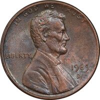 سکه 1 سنت 1985D لینکلن - AU58 - آمریکا