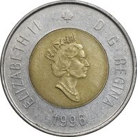سکه 2 دلار 1996 الیزابت دوم - AU50 - کانادا