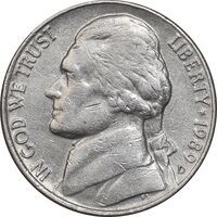 سکه 5 سنت 1989D جفرسون - EF45 - آمریکا