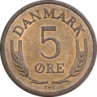 سکه 5 اوره 1965 فردریک نهم - EF45 - دانمارک