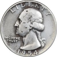 سکه کوارتر دلار 1954 واشنگتن - EF40 - آمریکا