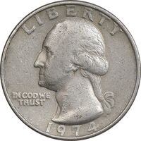 سکه کوارتر دلار 1974 واشنگتن - EF40 - آمریکا