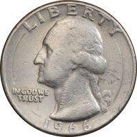 سکه کوارتر دلار 1966 واشنگتن - EF40 - آمریکا