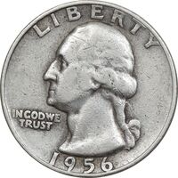 سکه کوارتر دلار 1956D واشنگتن - VF30 - آمریکا