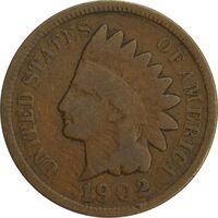 سکه 1 سنت 1902 سرخپوستی - VF20 - آمریکا