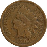 سکه 1 سنت 1903 سرخپوستی - EF40 - آمریکا