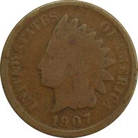 سکه 1 سنت 1907 سرخپوستی - VG - آمریکا